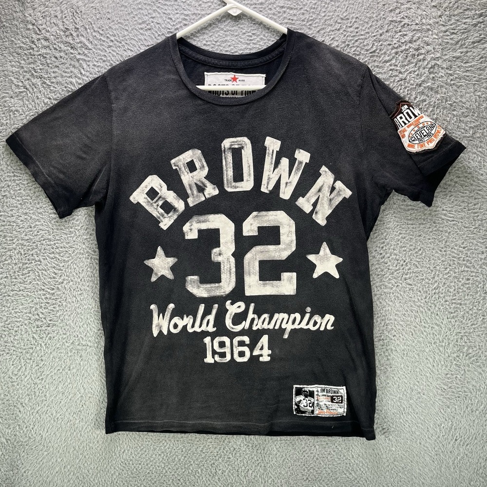 Roots of Fight Football Jim Brown Shirt Cleveland Browns Mens Small Made in USA